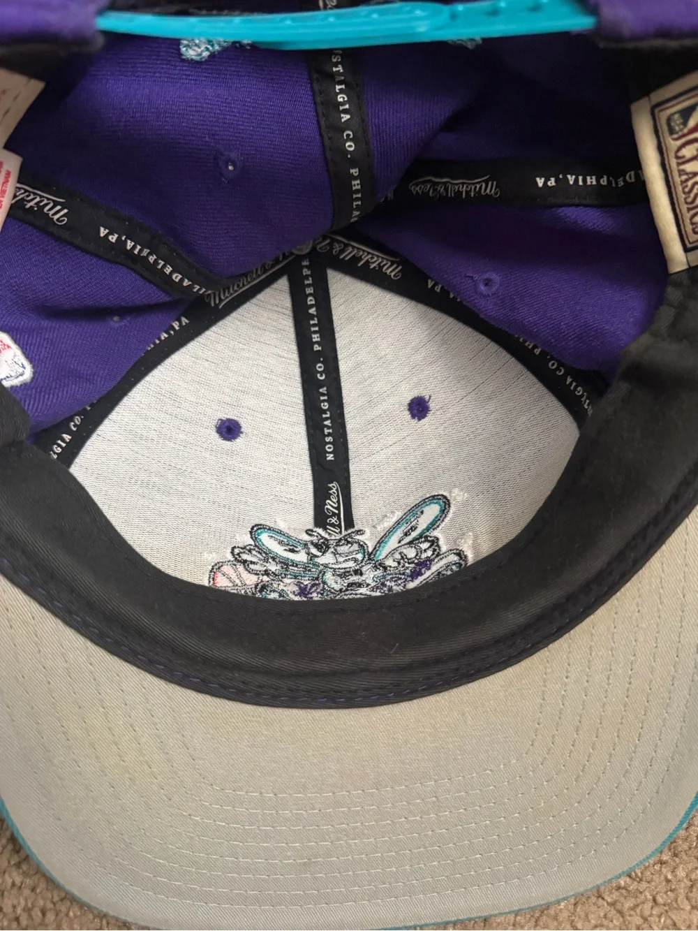 Mitchell & Ness Charlotte hornets hardwood classics adjustable strap snapback
